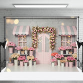 Aperturee - Aperturee Sweet Pink Grey Floral And Bokeh Wedding Backdrop